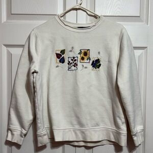 Vintage Granny Sweatshirt with Sunflowers 🌻